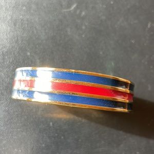 Ralph Lauren gold enamel nautical striped bangle bracelet